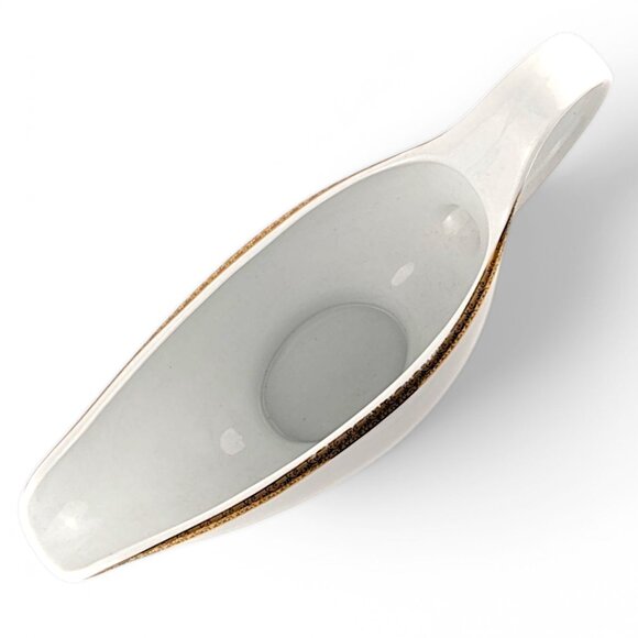 St. Nicholas Square Gravy Boat Laurel Gold Fine Porcelain 18 Karat Dual Band - Picture 5 of 11